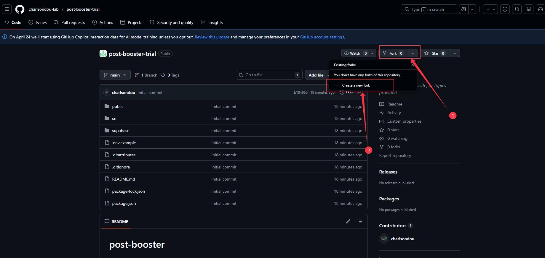 Fork post-booster-trial 到你的 GitHub