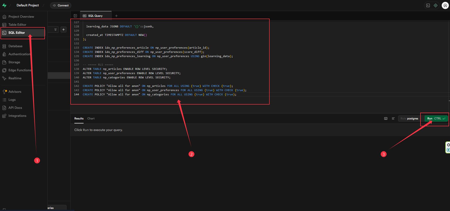 Supabase SQL Editor 範例