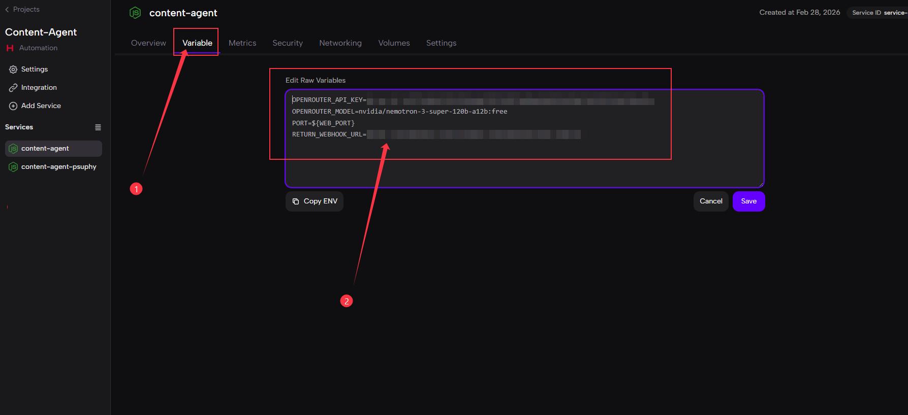 content agent variable